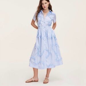 Ribbon Short Sleeve Midi Shirtdress